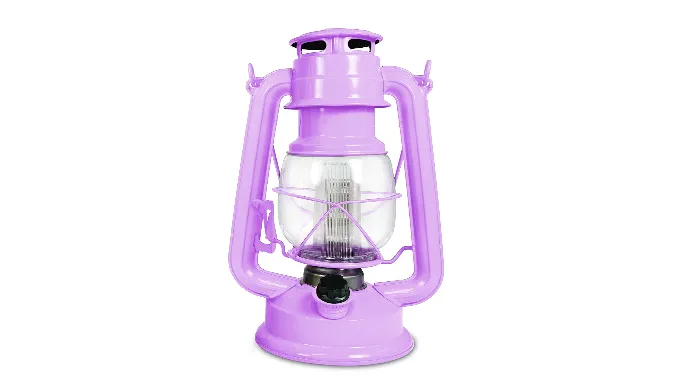 2 Pack: Northpoint Vintage Style Hurricane Lantern w/ 12 LED's, 150 Lumen & Dimmer Switch