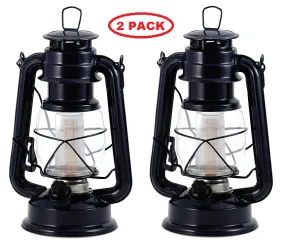 2 Pack: Northpoint Vintage Style Hurricane Lantern w/ 12 LED's, 150 Lumen & Dimmer Switch