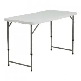 24''W X 48''L HEIGHT ADJUSTABLE GRANITE WHITE PLASTIC FOLDING TABLE [DAD-YCZ-122Z-2-GG]