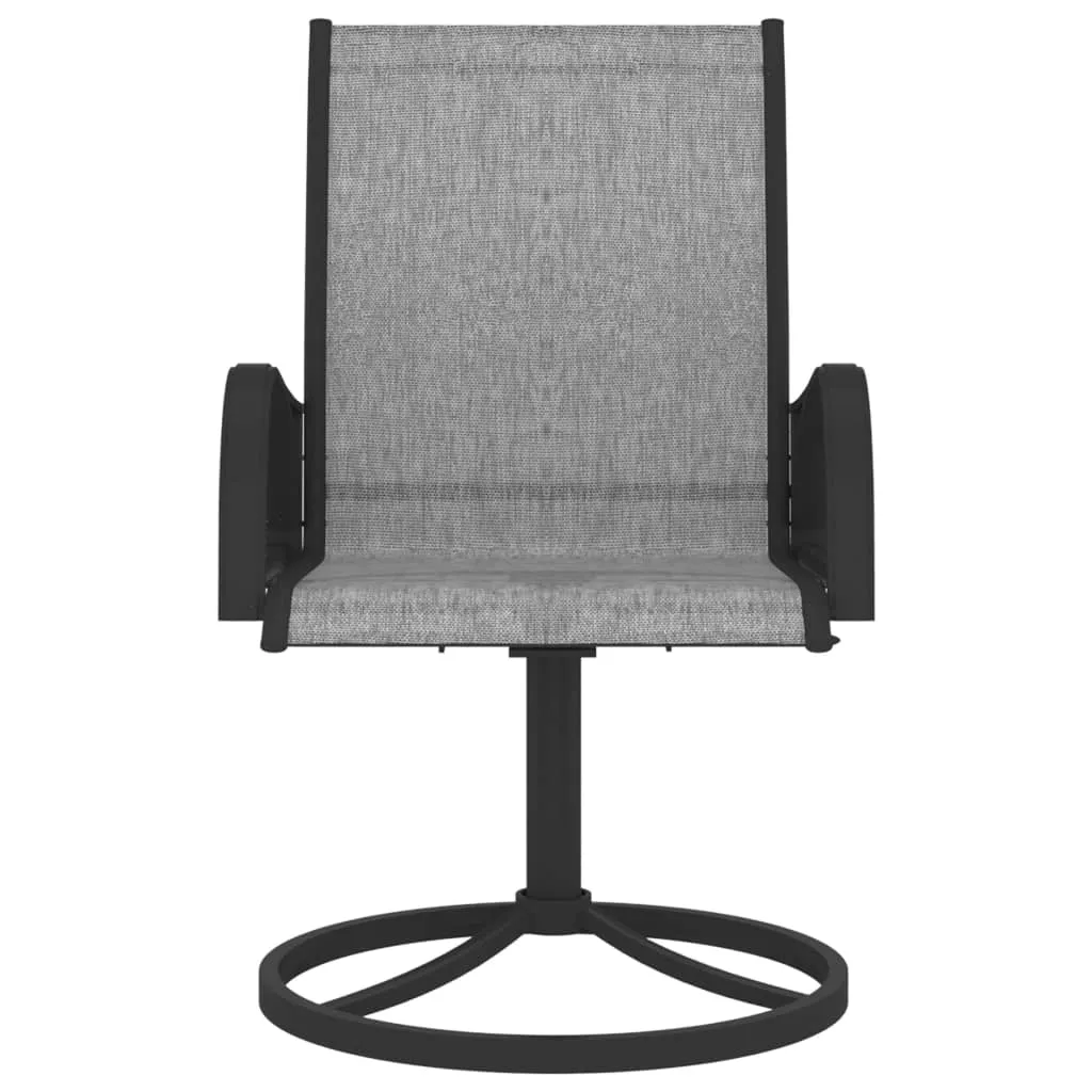 2x Garden Swivel Chairs Textilene and Steel Lounge Seat Gray/Brown