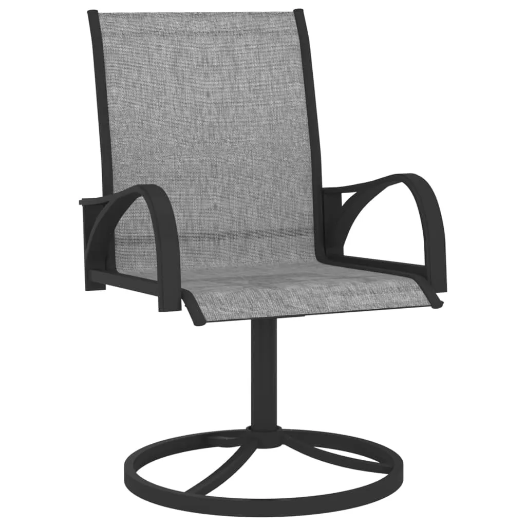 2x Garden Swivel Chairs Textilene and Steel Lounge Seat Gray/Brown