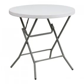 32'' ROUND GRANITE WHITE PLASTIC FOLDING TABLE [DAD-YCZ-80R-GW-GG]