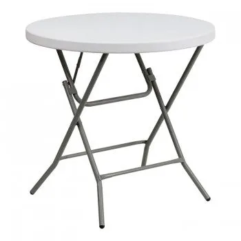 32'' ROUND GRANITE WHITE PLASTIC FOLDING TABLE [DAD-YCZ-80R-GW-GG]