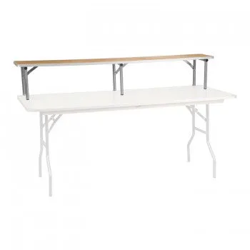 72'' X 12'' X 12'' BIRCHWOOD BAR TOP RISER WITH SILVER LEGS [XA-72-RS-GG]