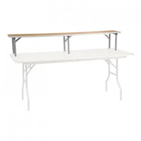 72'' X 12'' X 12'' BIRCHWOOD BAR TOP RISER WITH SILVER LEGS [XA-72-RS-GG]
