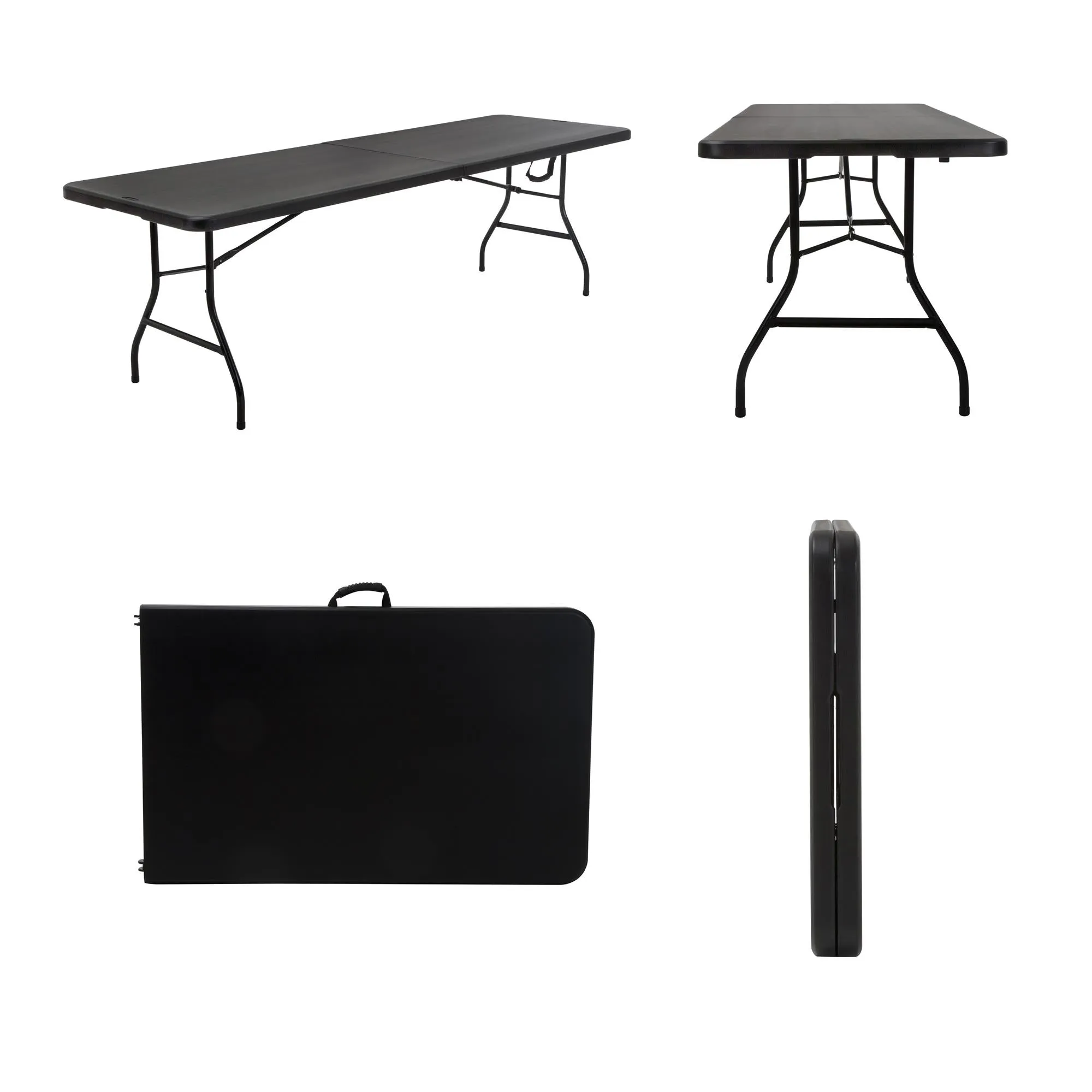 8 ft Fold-in-Half Banquet Folding Table with Handle