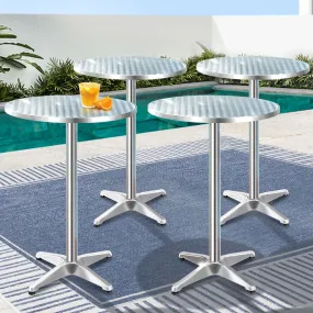 Adjustable Stainless Steel Bar Table Set, Indoor/Outdoor
