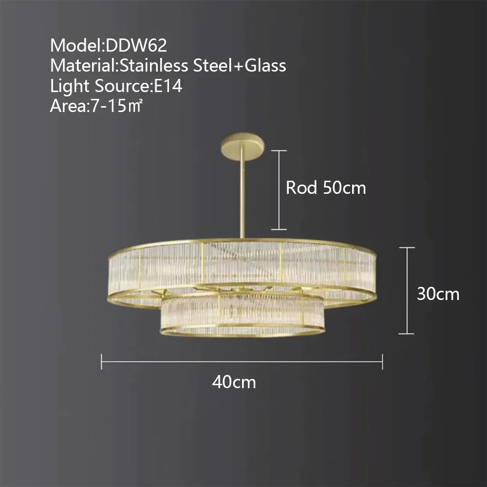 American Loft LED Rectangle Luxury Hanging Lights - Stainless Steel and Glass Fixture for Various Spaces