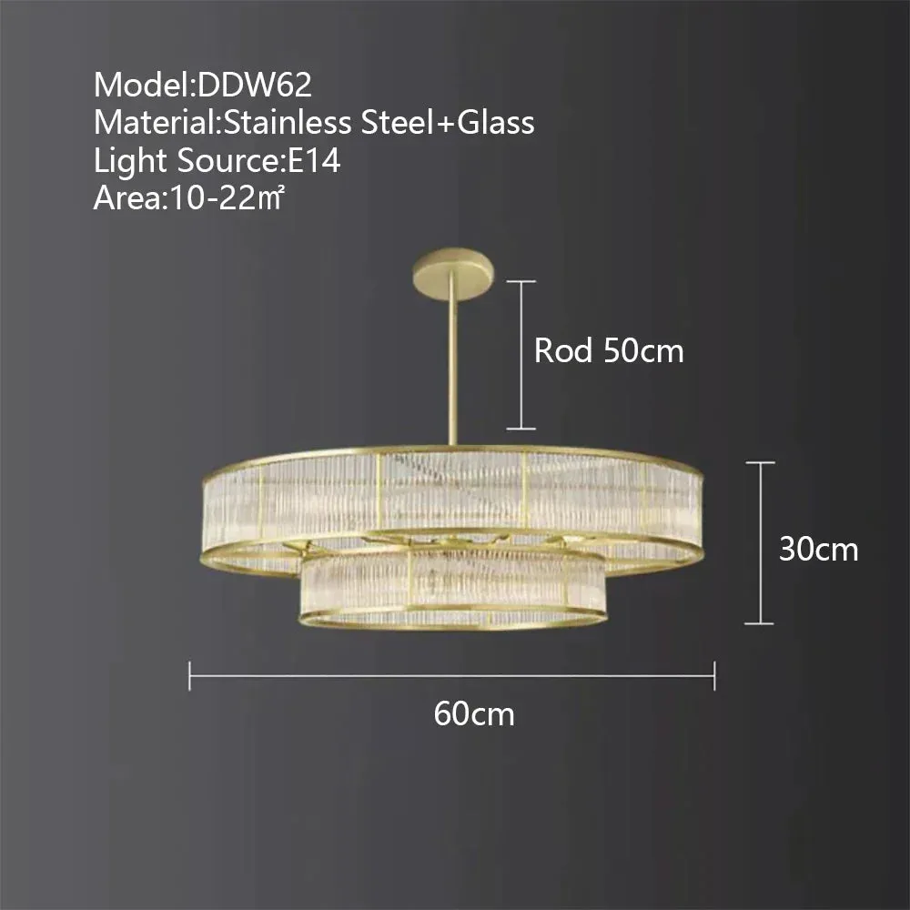 American Loft LED Rectangle Luxury Hanging Lights - Stainless Steel and Glass Fixture for Various Spaces
