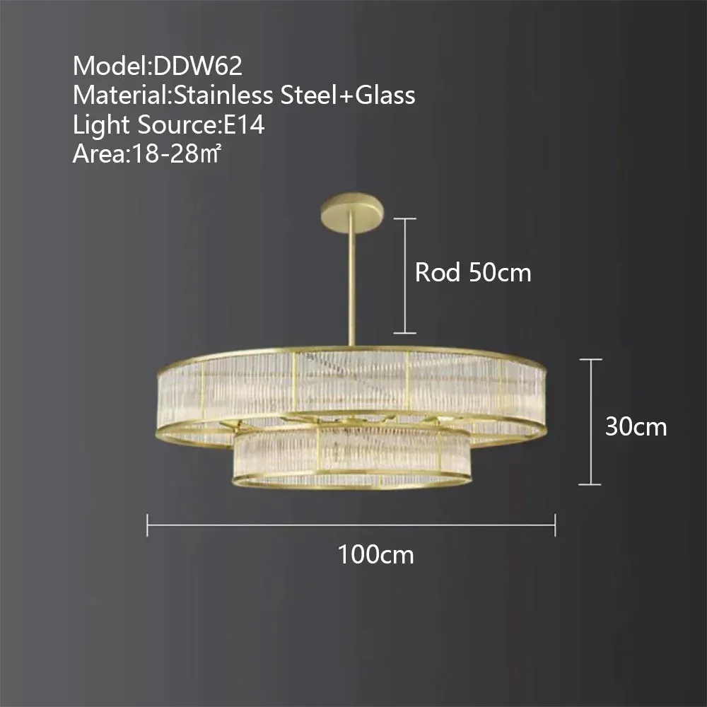 American Loft LED Rectangle Luxury Hanging Lights - Stainless Steel and Glass Fixture for Various Spaces