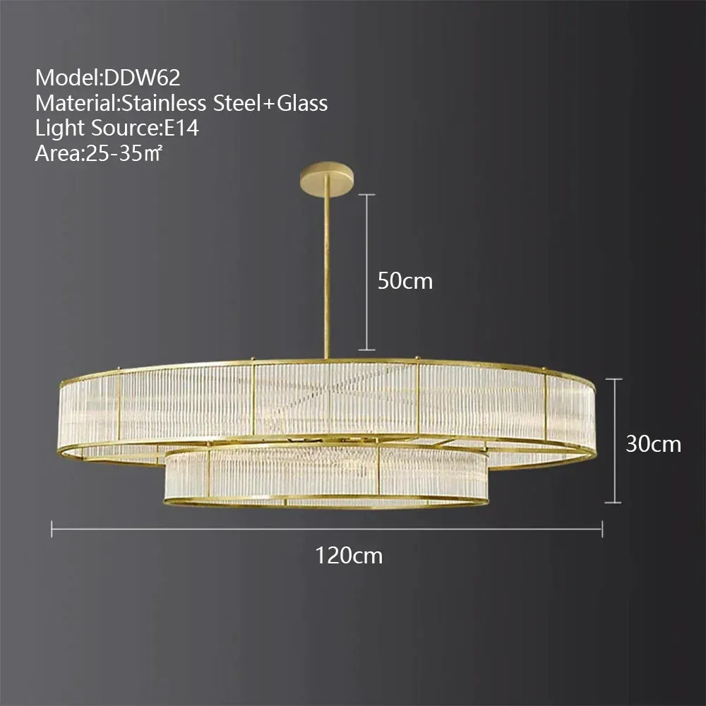 American Loft LED Rectangle Luxury Hanging Lights - Stainless Steel and Glass Fixture for Various Spaces