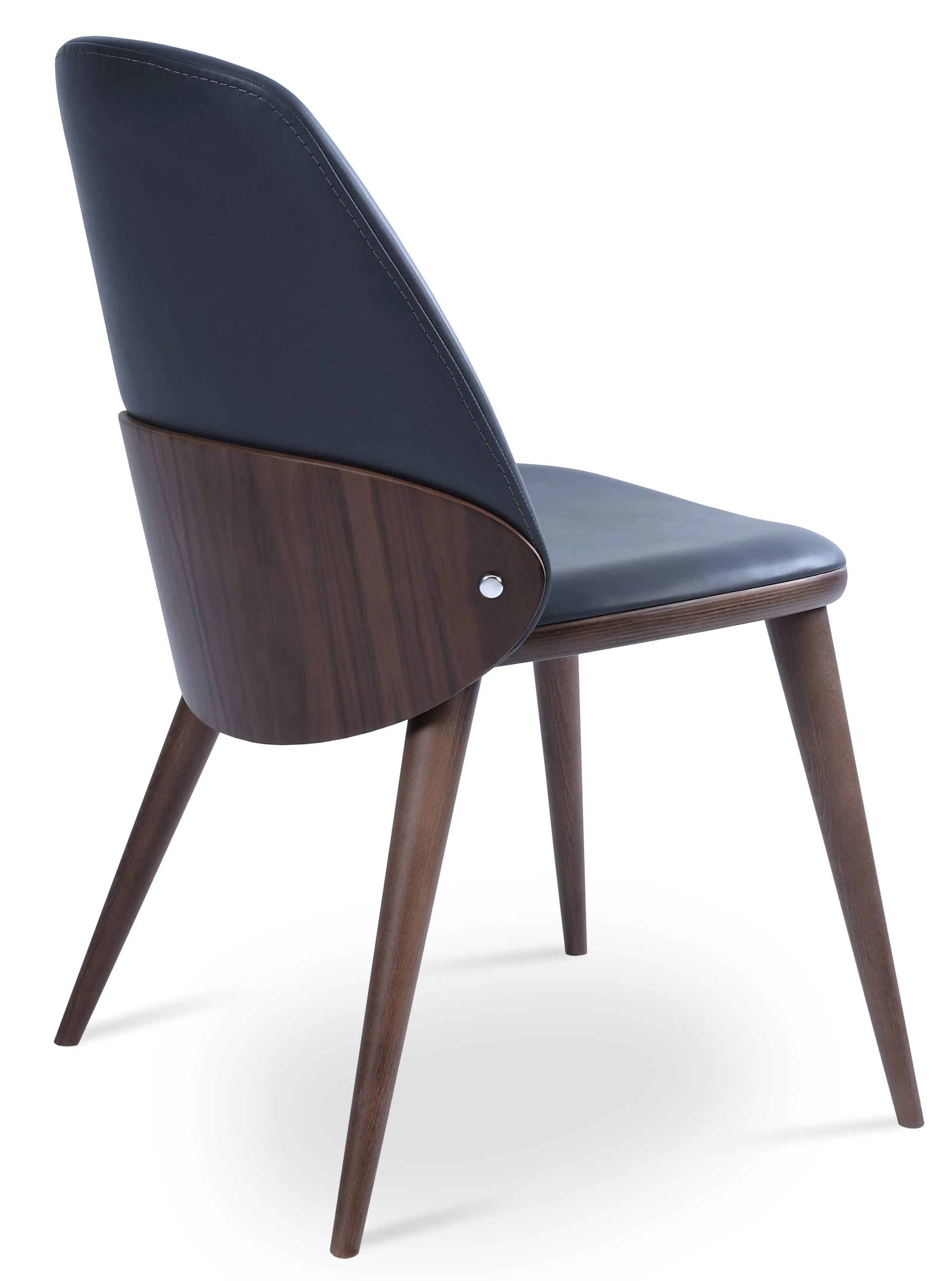 Aston - Dining Chair with Grey PPM Seat and American Walnut Base by BNT sohoConcept