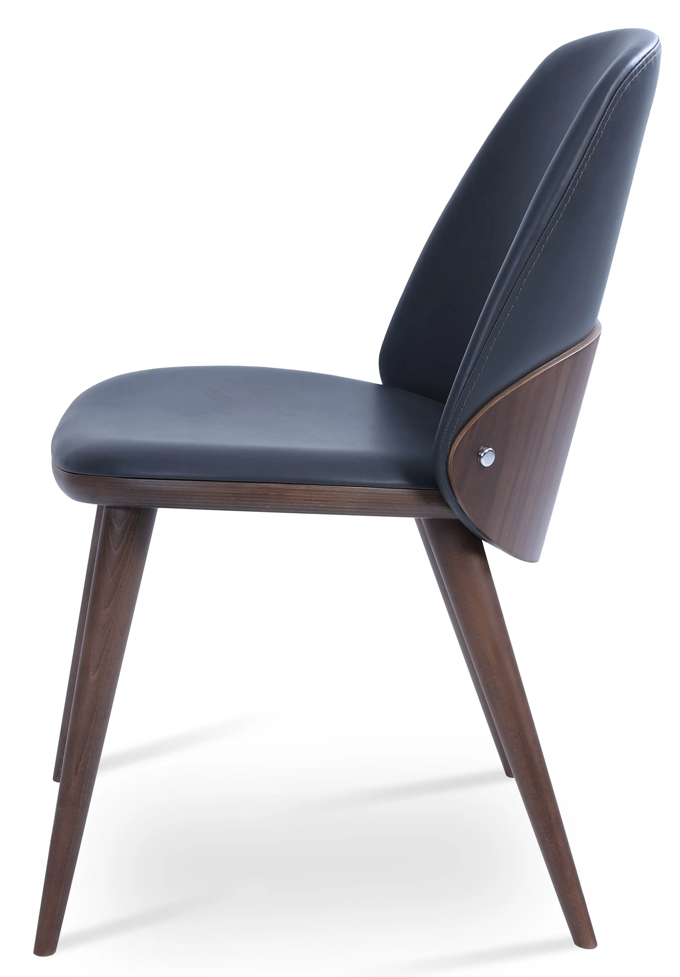 Aston - Dining Chair with Grey PPM Seat and American Walnut Base by BNT sohoConcept