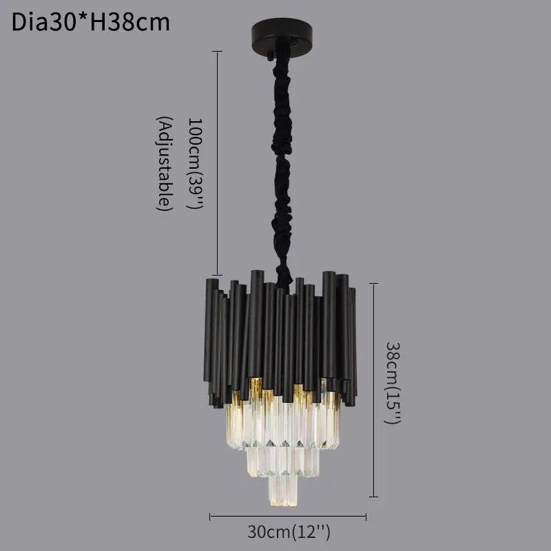 Black Crystal Ceiling Hanging Lights