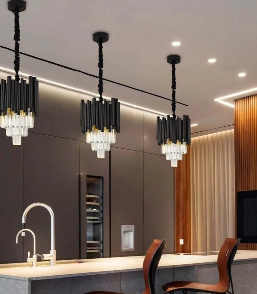 Black Crystal Ceiling Hanging Lights