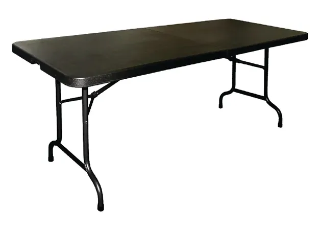 Bolero Centre Folding Black Table, 1800mm [CB518] (Order in item)