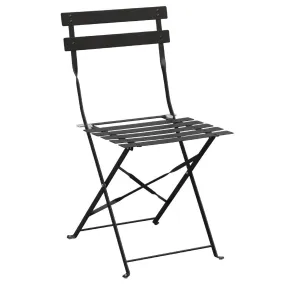 Bolero Perth Black Pavement Style Steel Folding Chairs (Pack of 2) - GH553