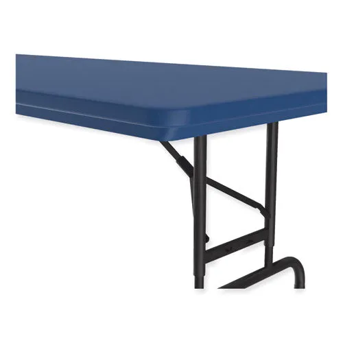 Correll Adjustable Folding Tables Rectangular 60"x30"x22" To 32" Blue Top Black Legs 4/pallet