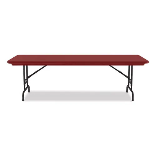 Correll Adjustable Folding Tables Rectangular 60"x30"x22" To 32" Red Top Black Legs 4/pallet