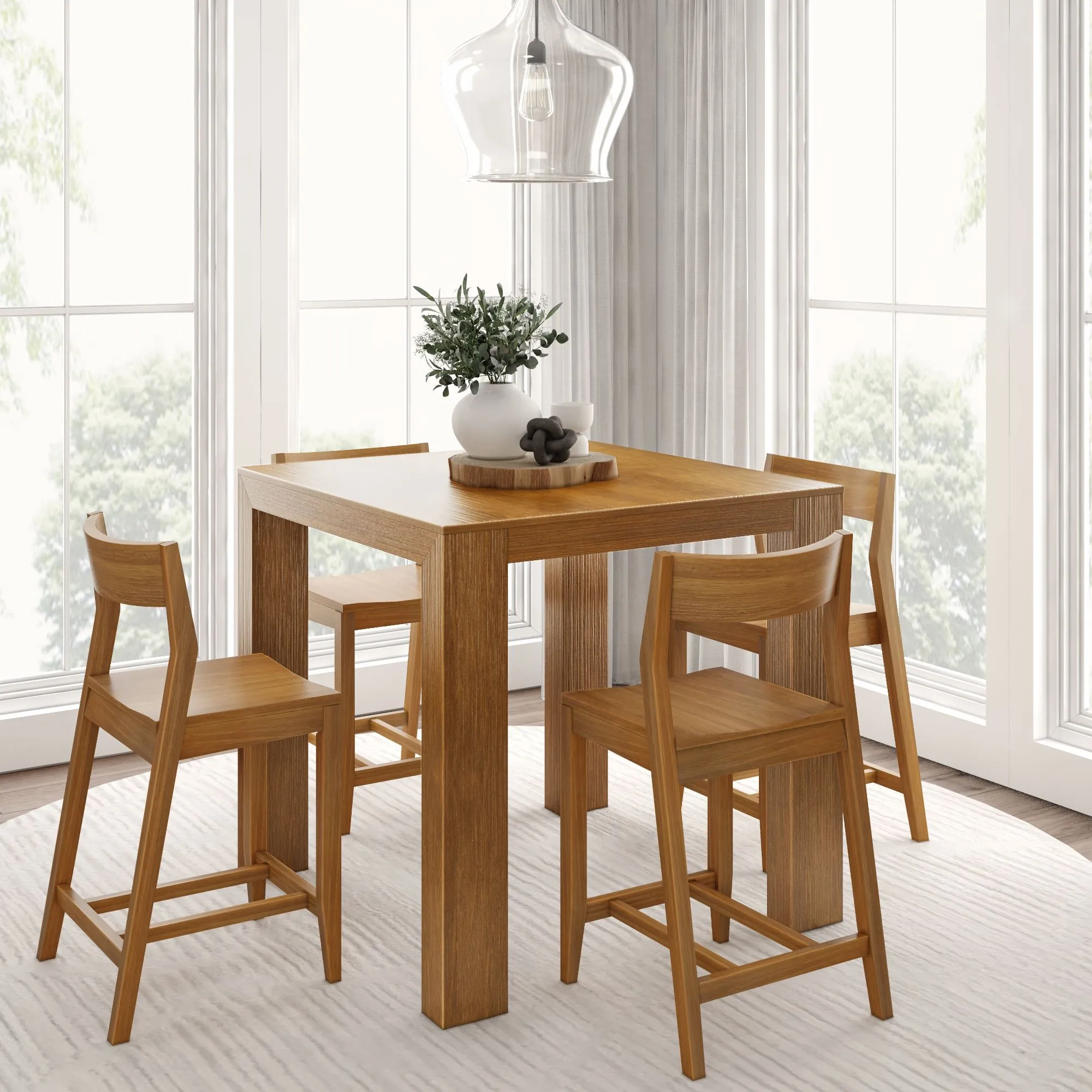 Counter Height Dining Set With 4 Chairs