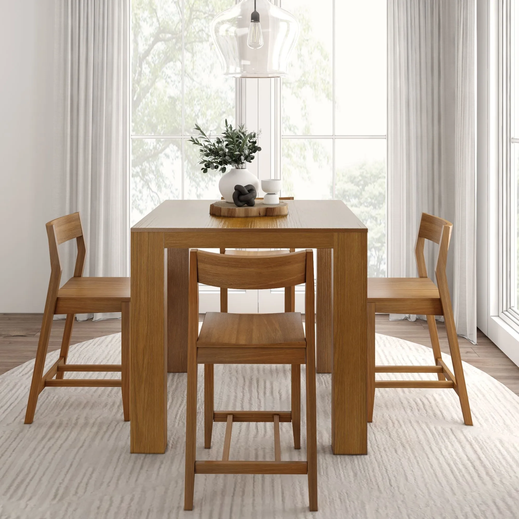Counter Height Dining Set With 4 Chairs