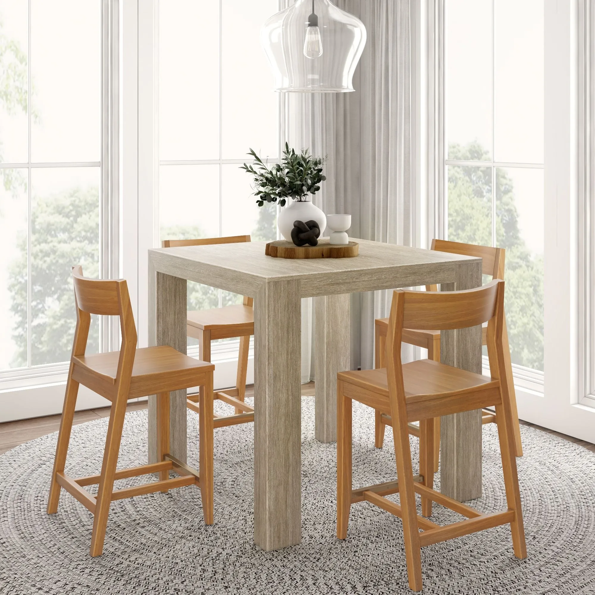 Counter Height Dining Set With 4 Chairs