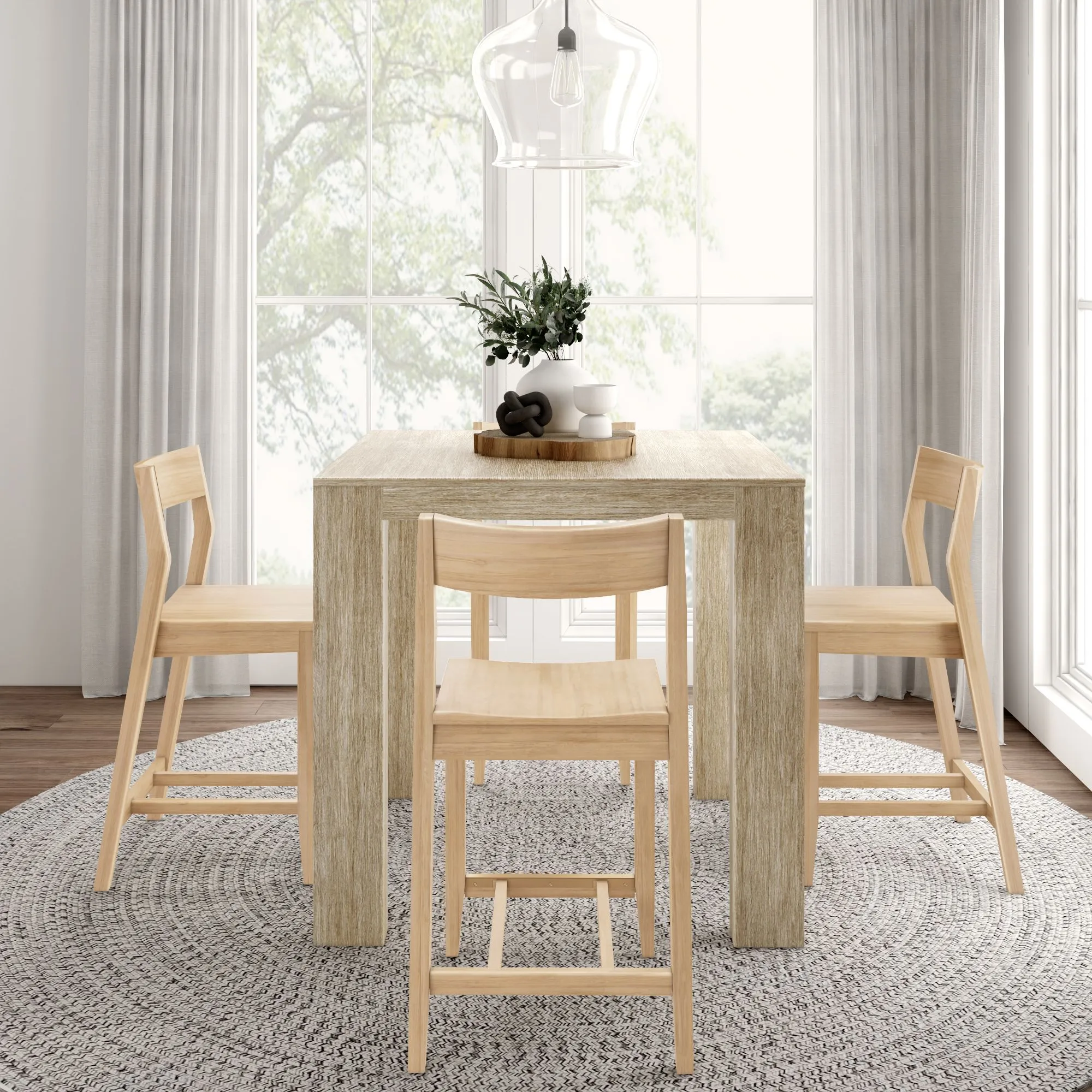 Counter Height Dining Set With 4 Chairs