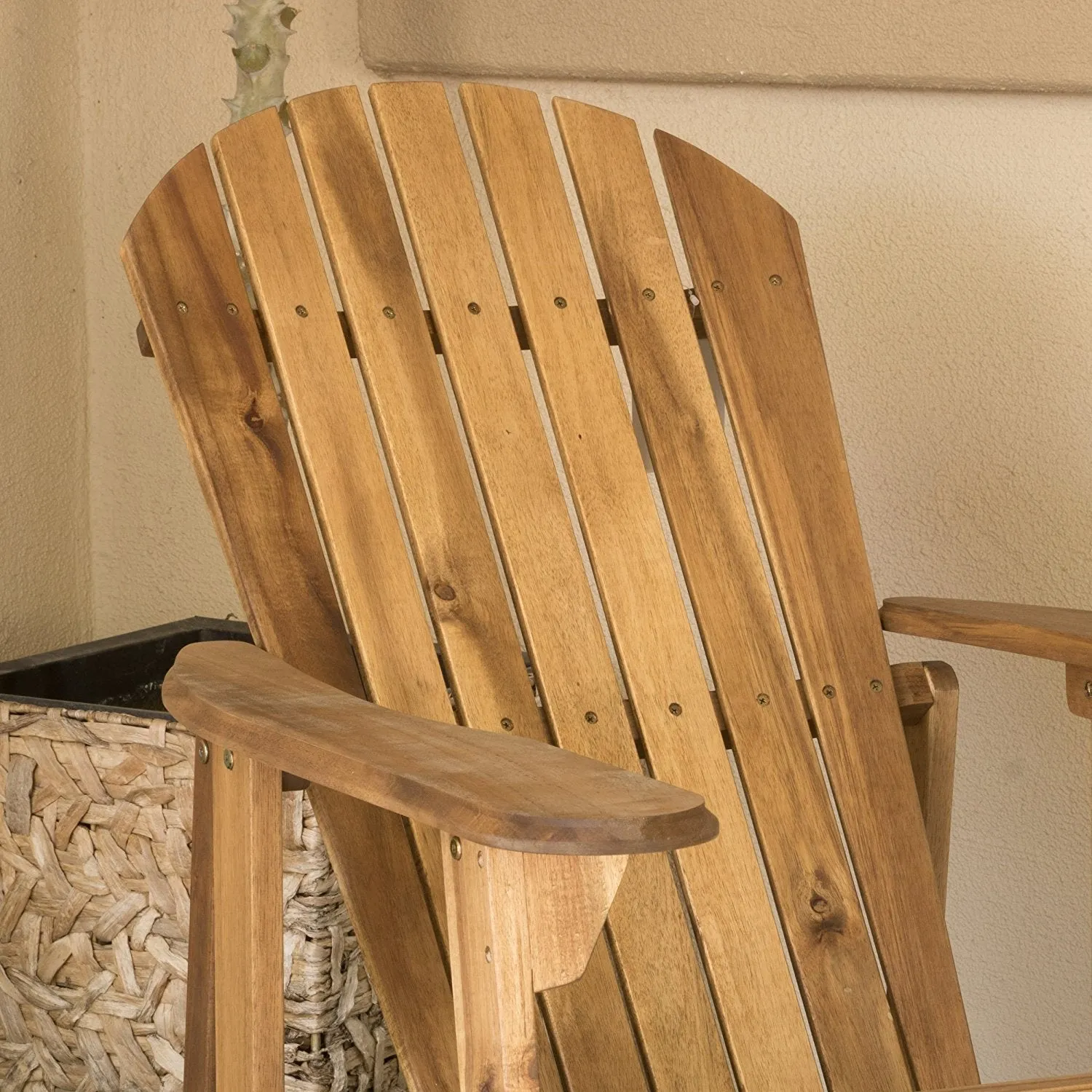 Denise Austin Home Milan Brown Outdoor Folding Wood Adirondack Chair (Set of 2)