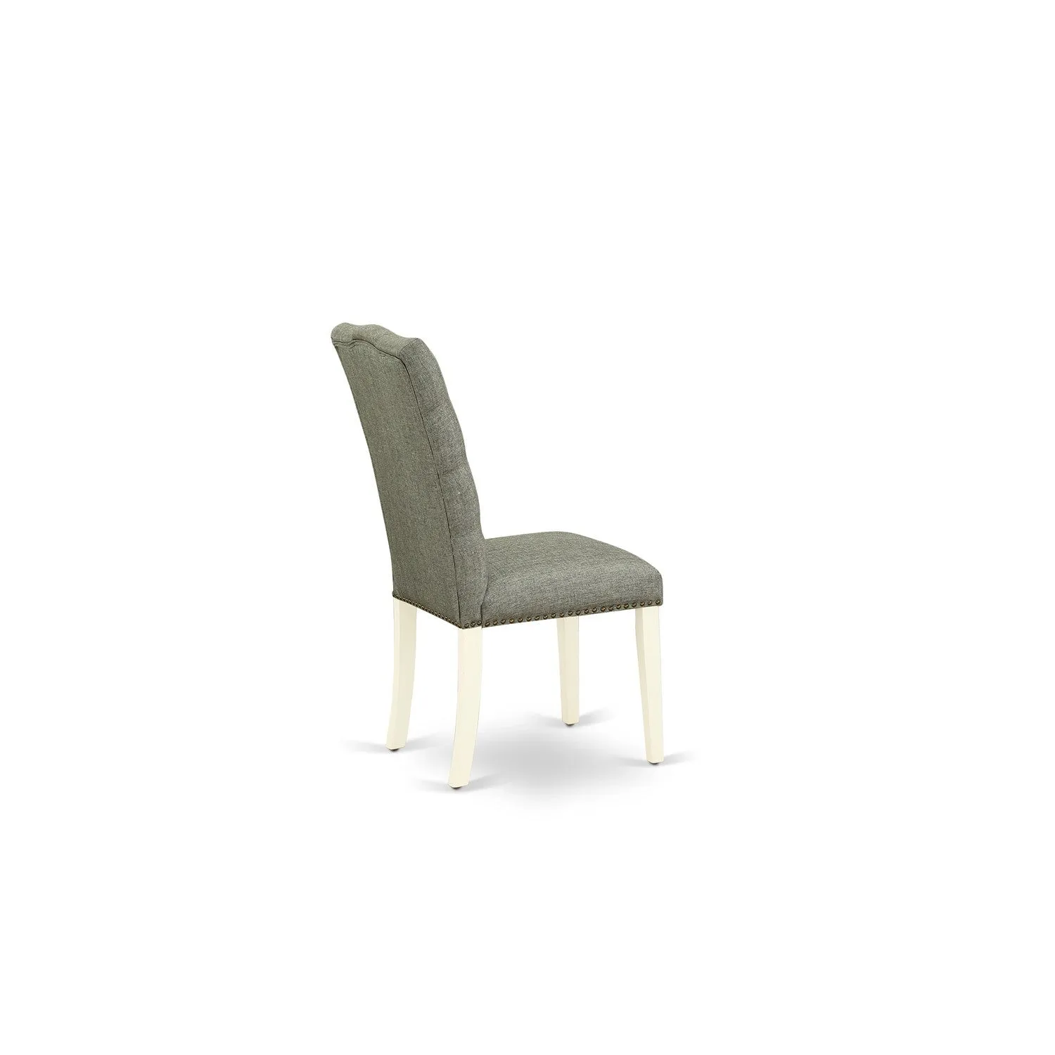 East West Furniture V096EL207-7 7 Piece Dining Set Consist of a Rectangle Dining Room Table with V-Legs and 6 Gray Linen Fabric Upholstered Parson Chairs, 36x60 Inch, Multi-Color