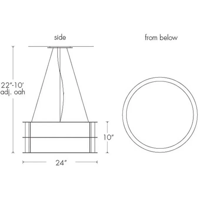 Ellipse 09176-SFM Indoor/Outdoor Semi Flush Mount Pendant By Ultralights Lighting
