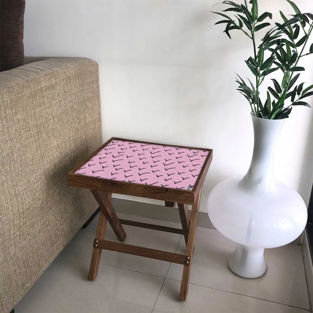 Folding Side Table for Clock - Teak Wood -Correct