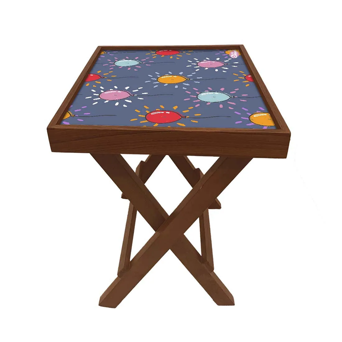 Folding Side Table for Living Room - Teak Wood -Cute Bullone