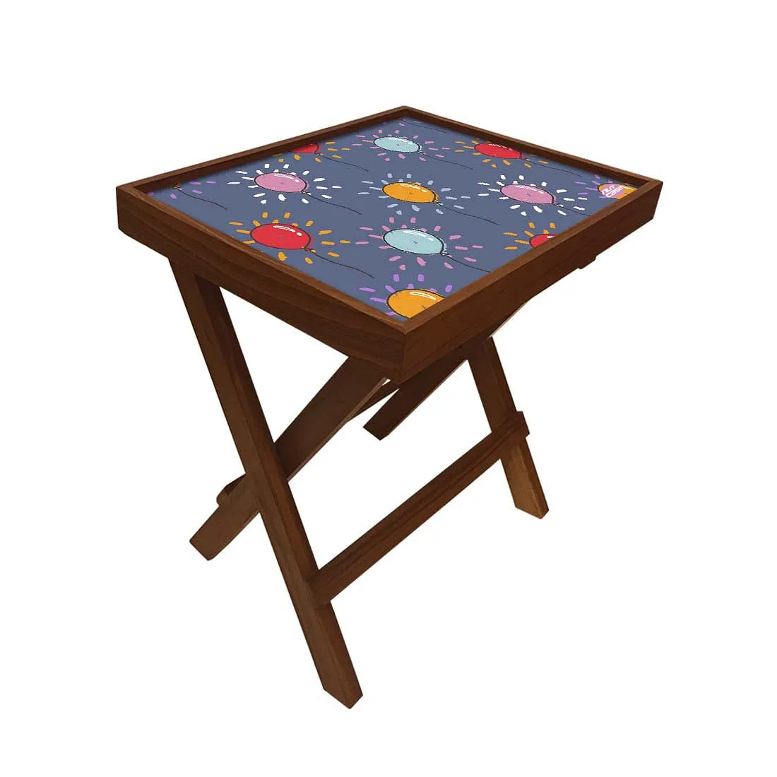 Folding Side Table for Living Room - Teak Wood -Cute Bullone