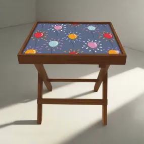 Folding Side Table for Living Room - Teak Wood -Cute Bullone