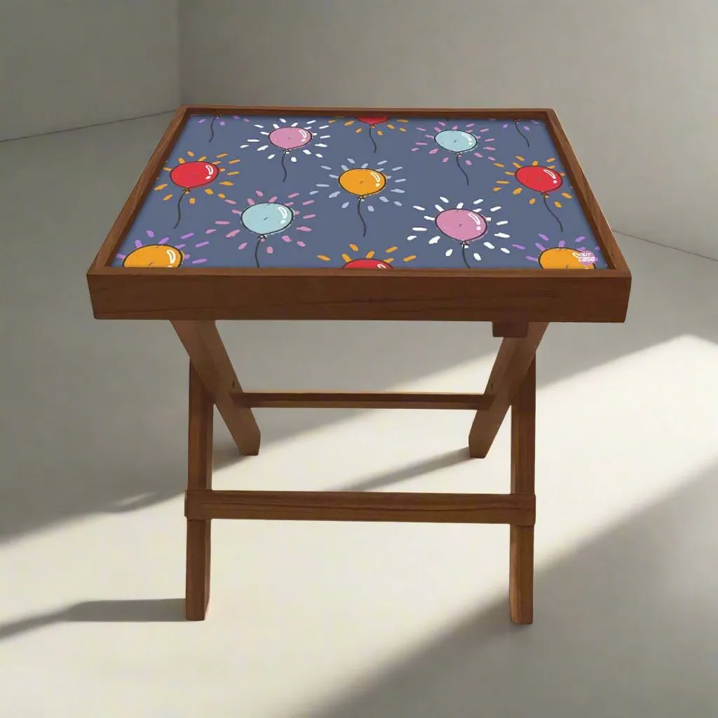 Folding Side Table for Living Room - Teak Wood -Cute Bullone