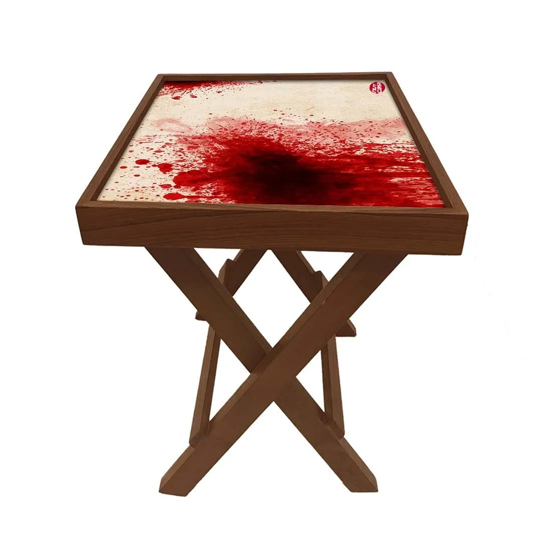 Folding Side Table - Teak Wood - Crime Scene