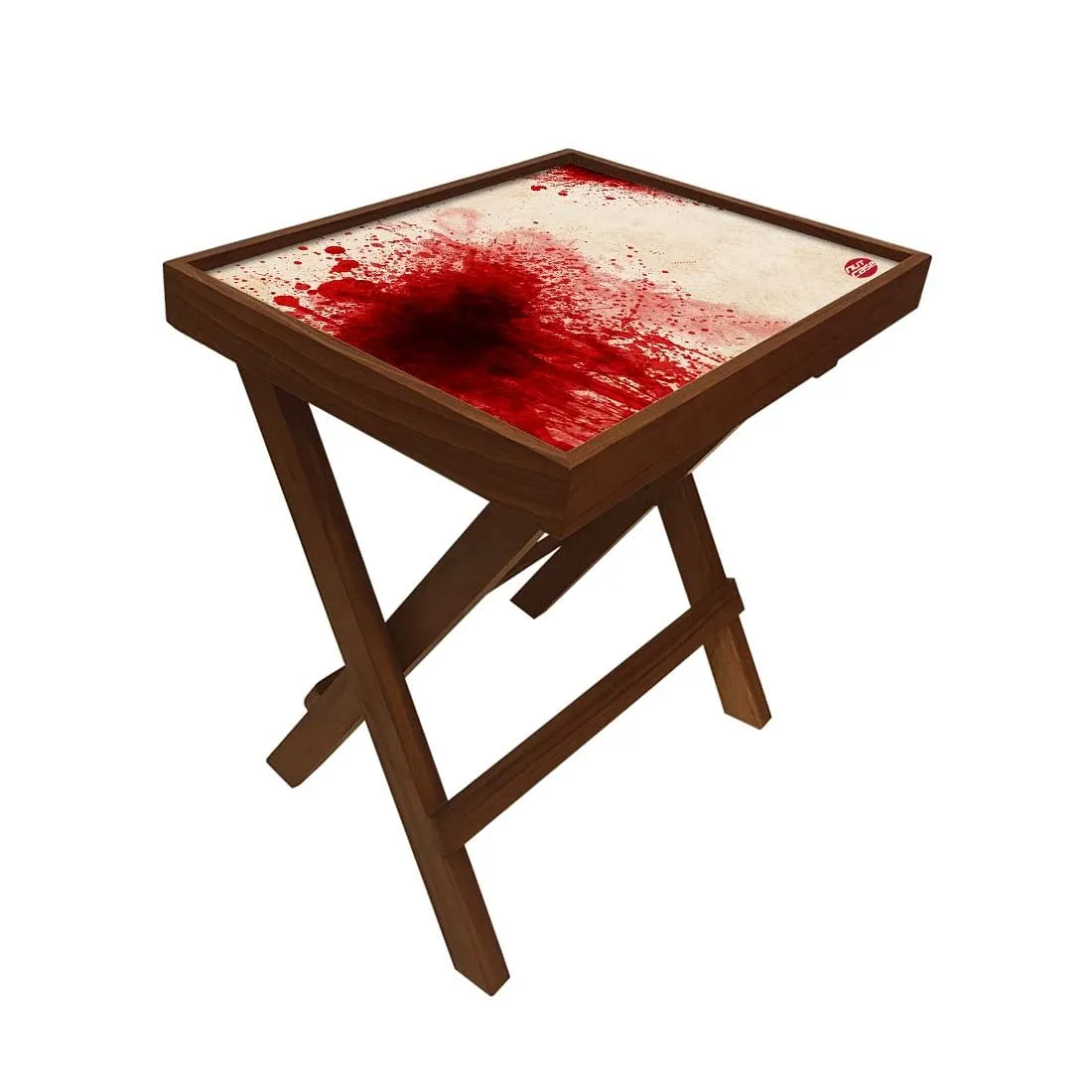 Folding Side Table - Teak Wood - Crime Scene