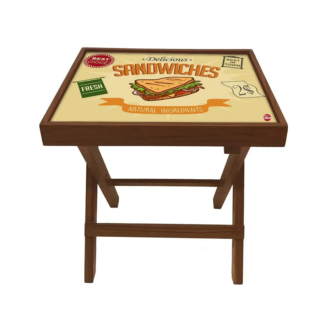 Folding Side Table - Teak Wood - Sandwiches