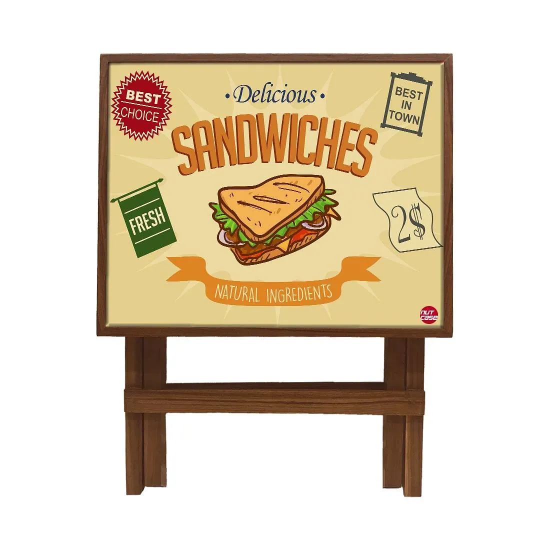 Folding Side Table - Teak Wood - Sandwiches
