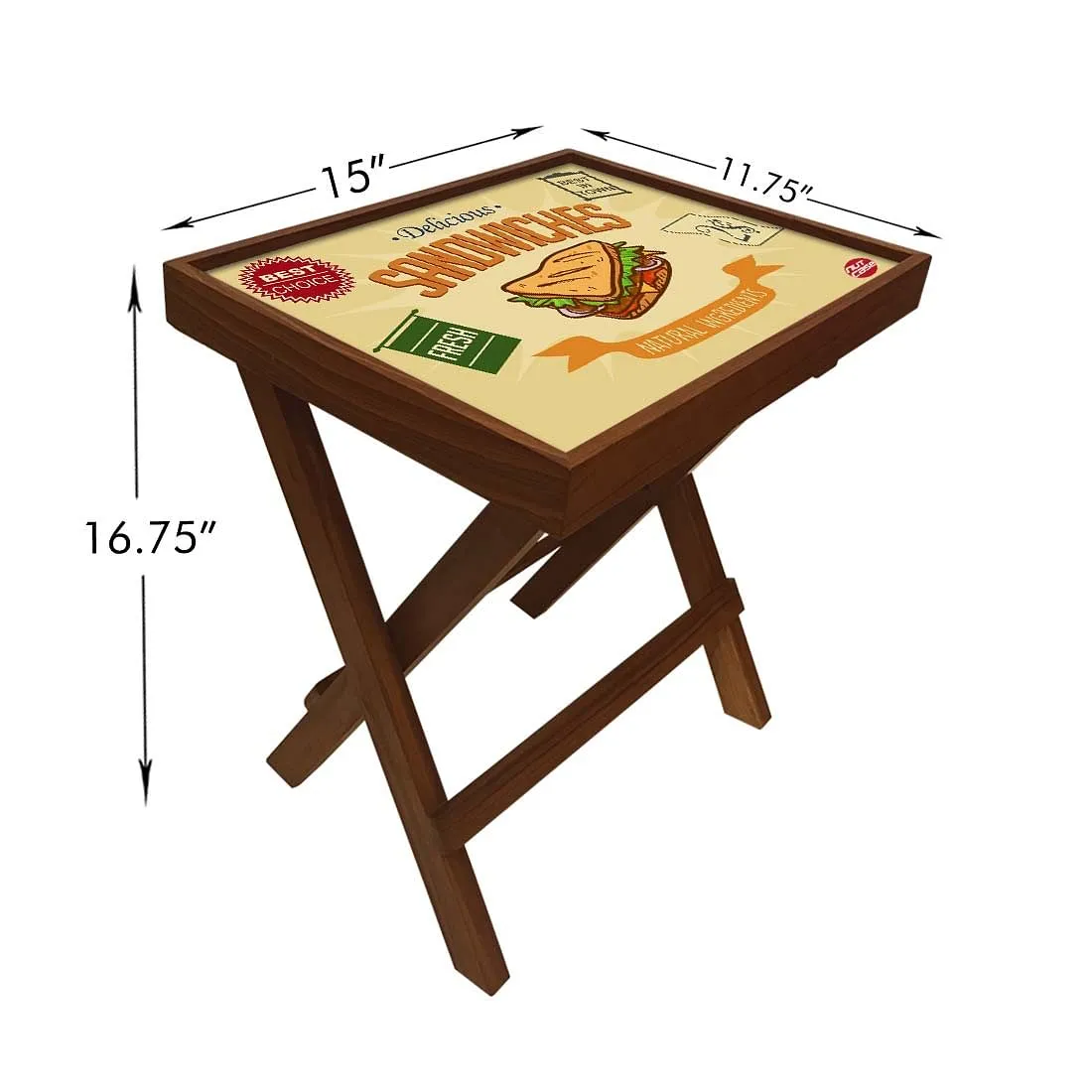 Folding Side Table - Teak Wood - Sandwiches