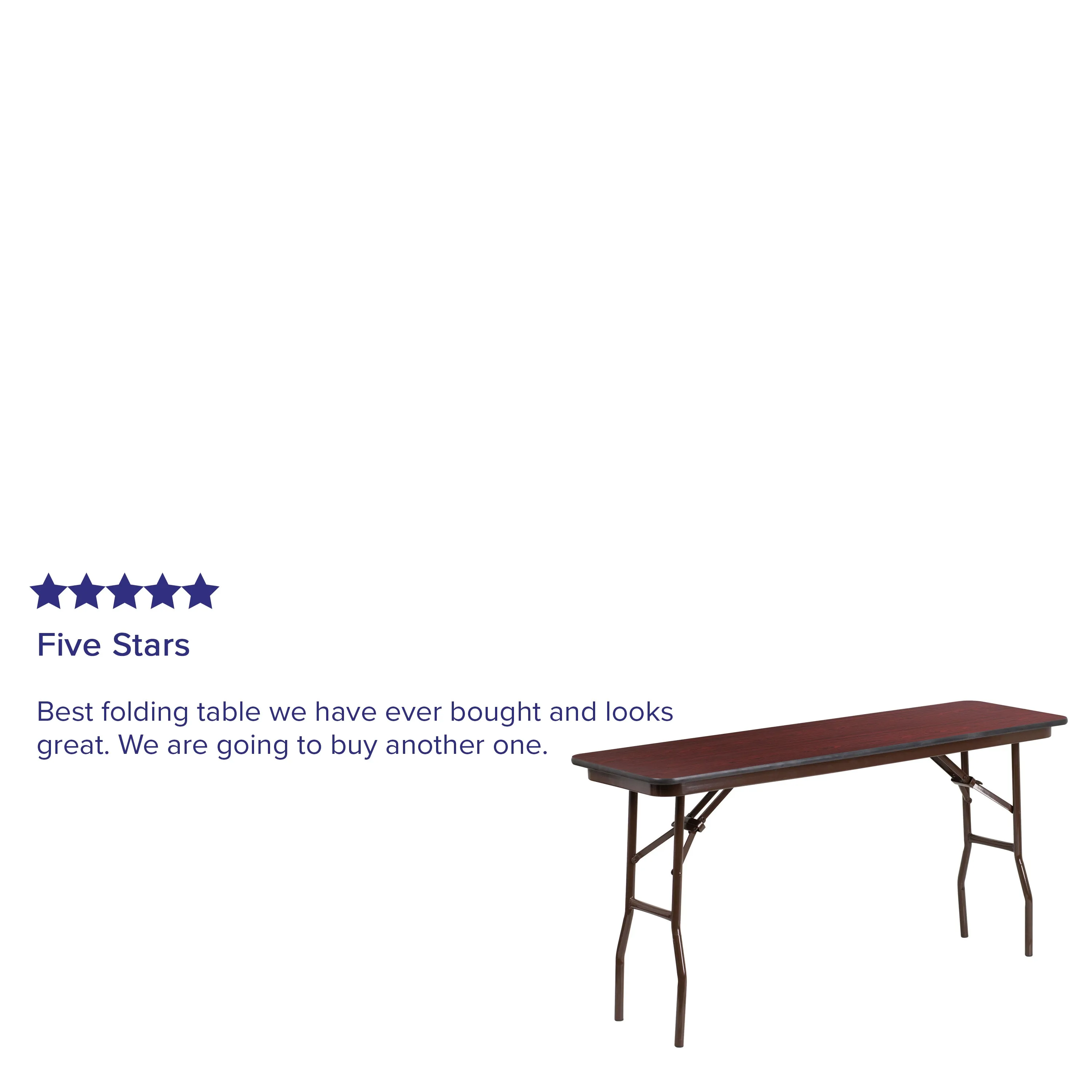 Frankie 5-Foot Mahogany Melamine Laminate Folding Training Table
