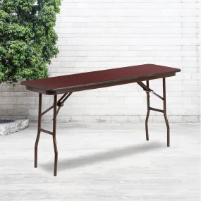 Frankie 5-Foot Mahogany Melamine Laminate Folding Training Table