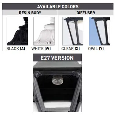 Fumangali SICHEM NOEMI Outdoor Hanging Lights 15w/30w Black/White Made in Italy