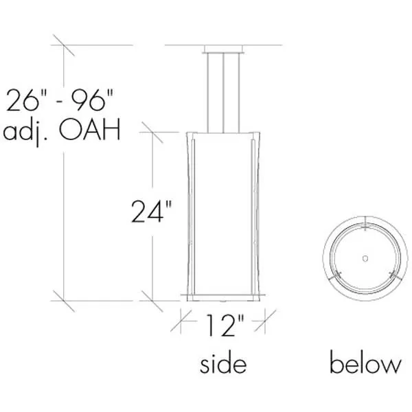 Genesis 15337-SFM Indoor/Outdoor Semi Flush Mount Pendant By Ultralights Lighting