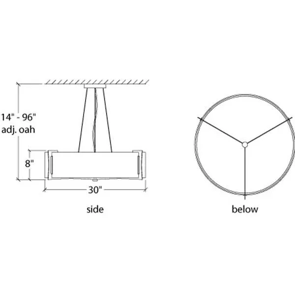Genesis 17391-30-SFM Indoor/Outdoor Semi Flush Mount Pendant By Ultralights Lighting