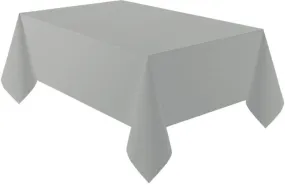 Graphite Silver Party Plastic Tablecover