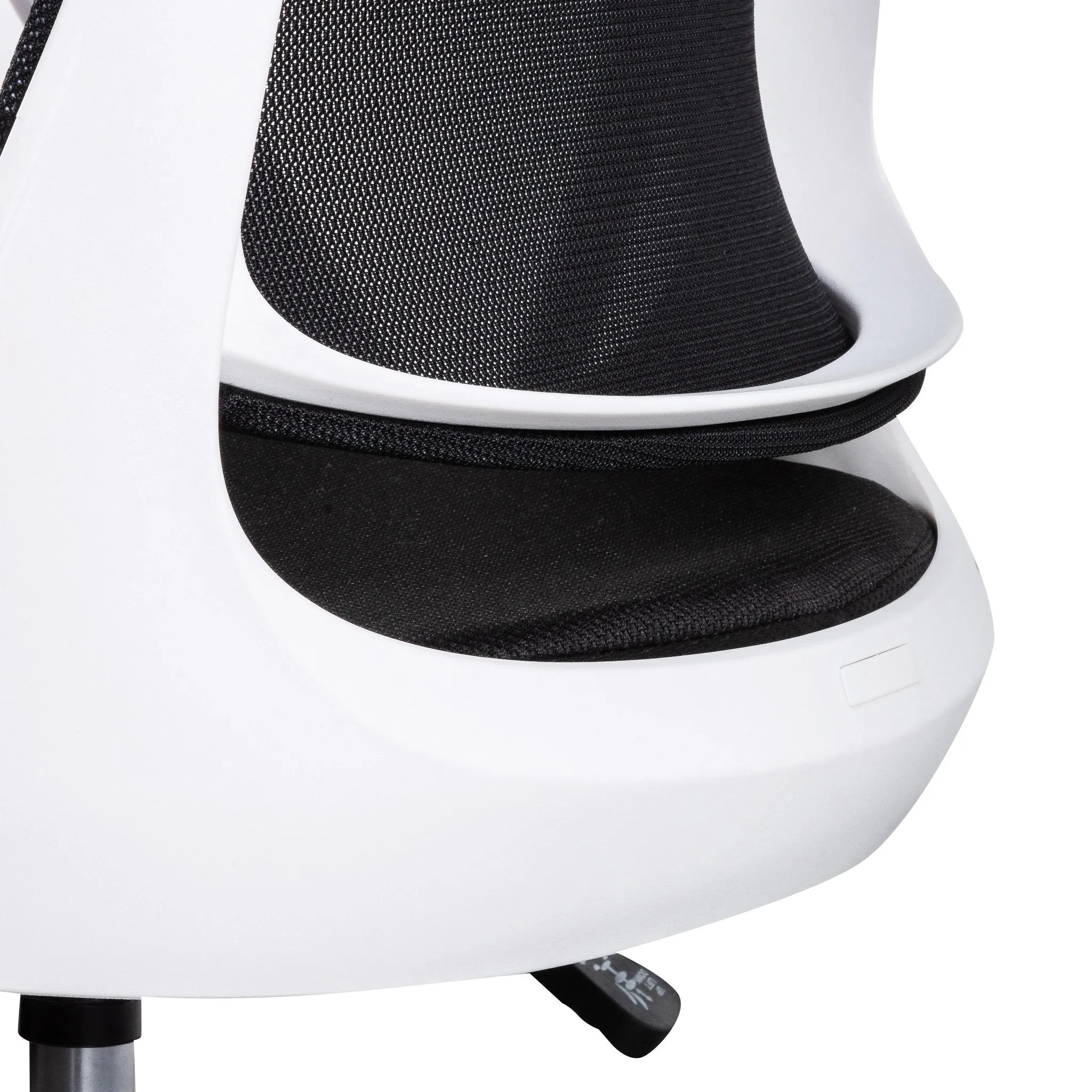 Heston Black Office Chair - White Arm and Base
