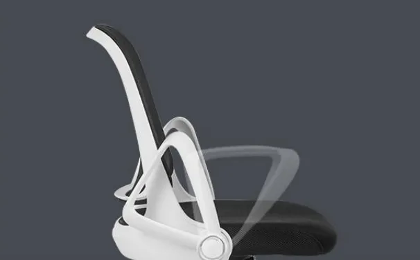 Heston Black Office Chair - White Arm and Base