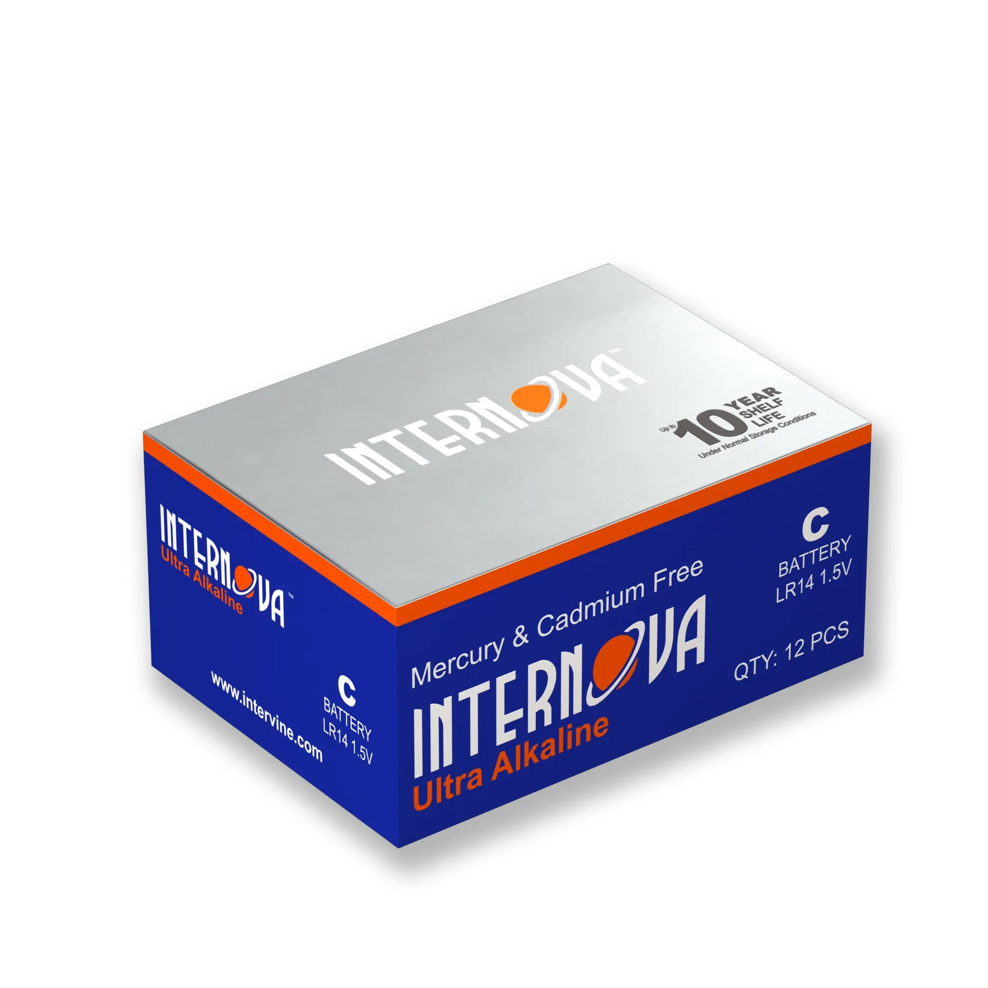 Internova Ultra Alkaline C Batteries, LR14 1.5V Cell High Performance, 12 Pack
