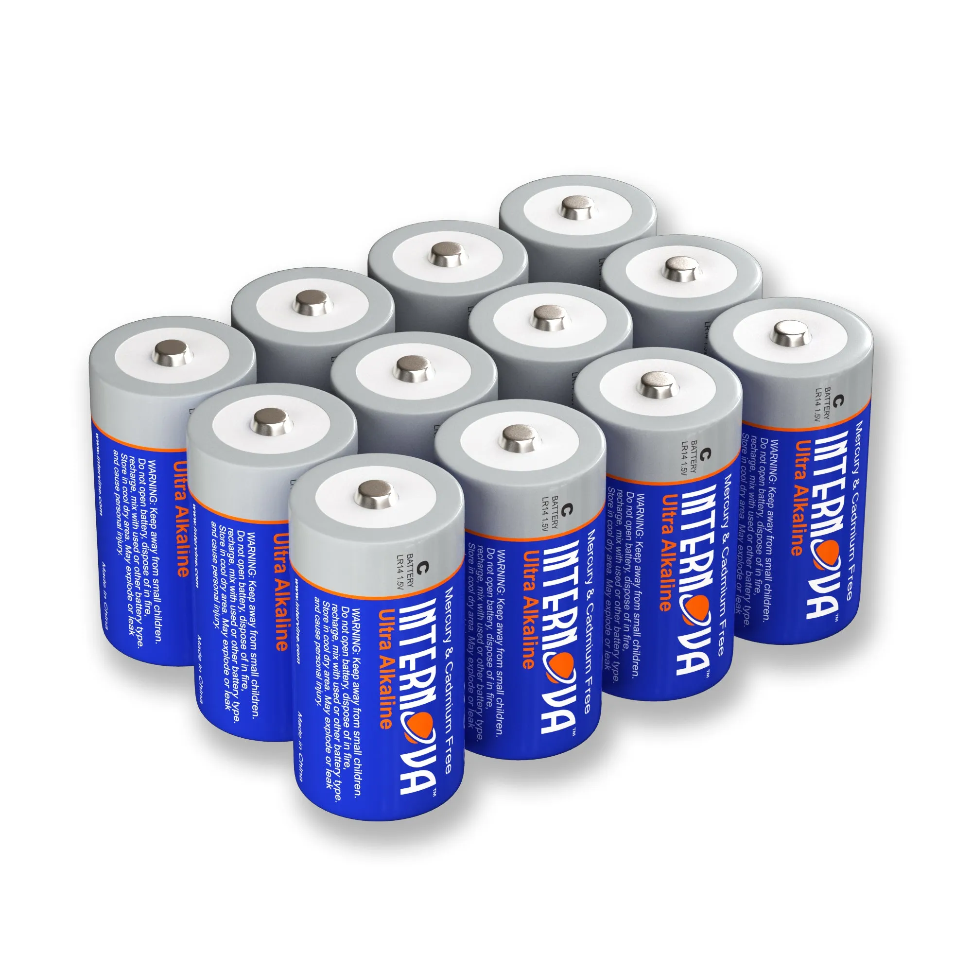 Internova Ultra Alkaline C Batteries, LR14 1.5V Cell High Performance, 12 Pack